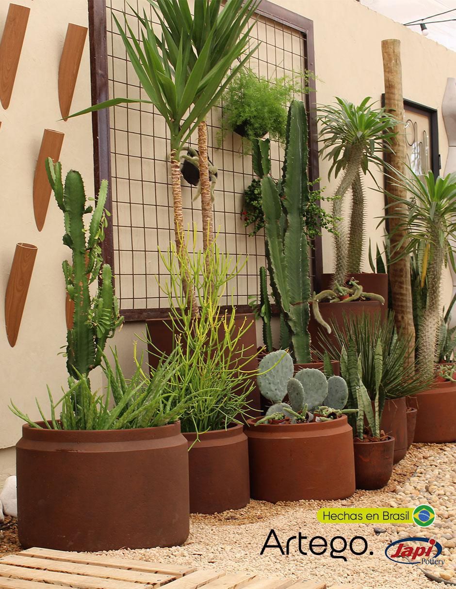Set maceta Corten Steel de polietileno 4