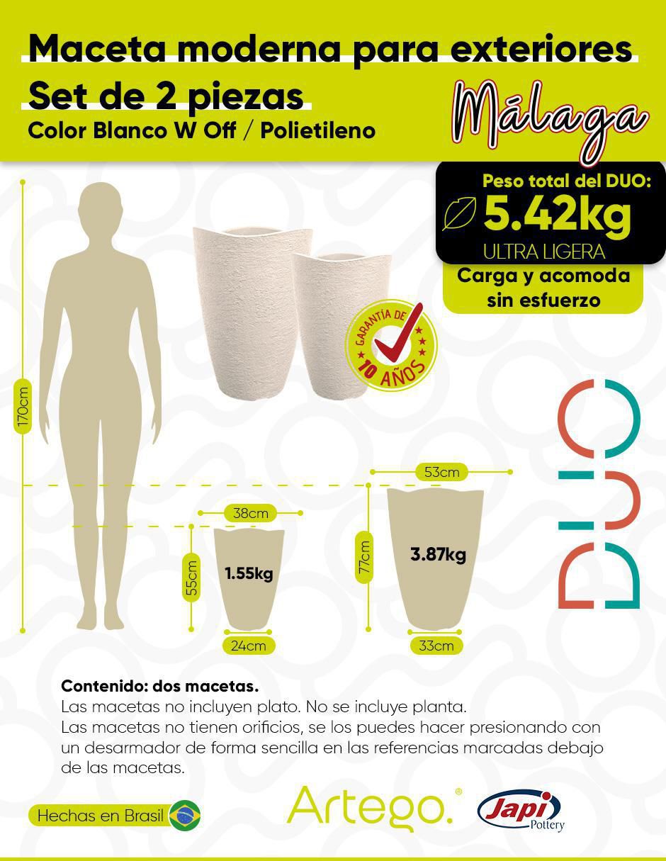 Set maceta de polietileno 6