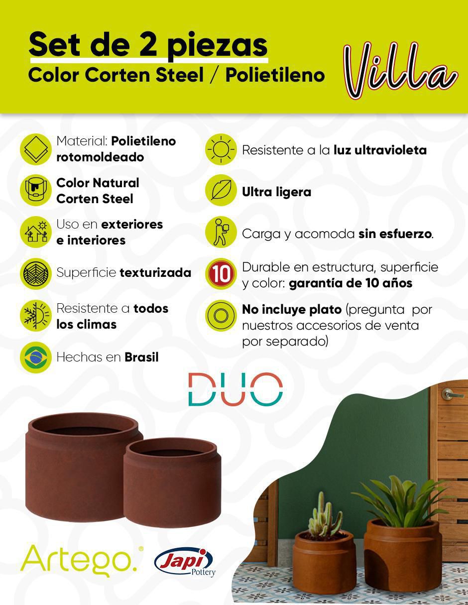 Set maceta Villa de polietileno 3