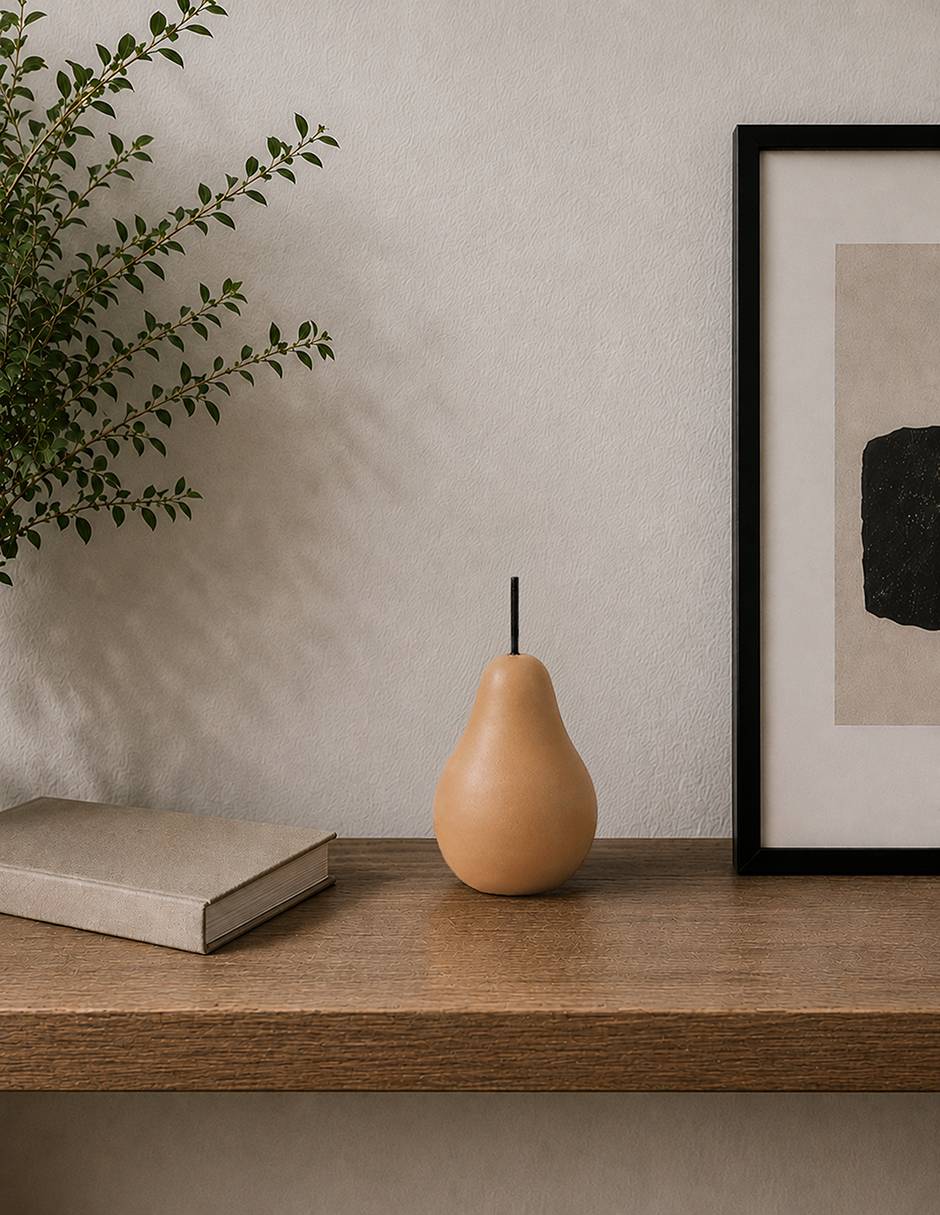 Figura decorativa de pera Haus Anhelo de cerámica