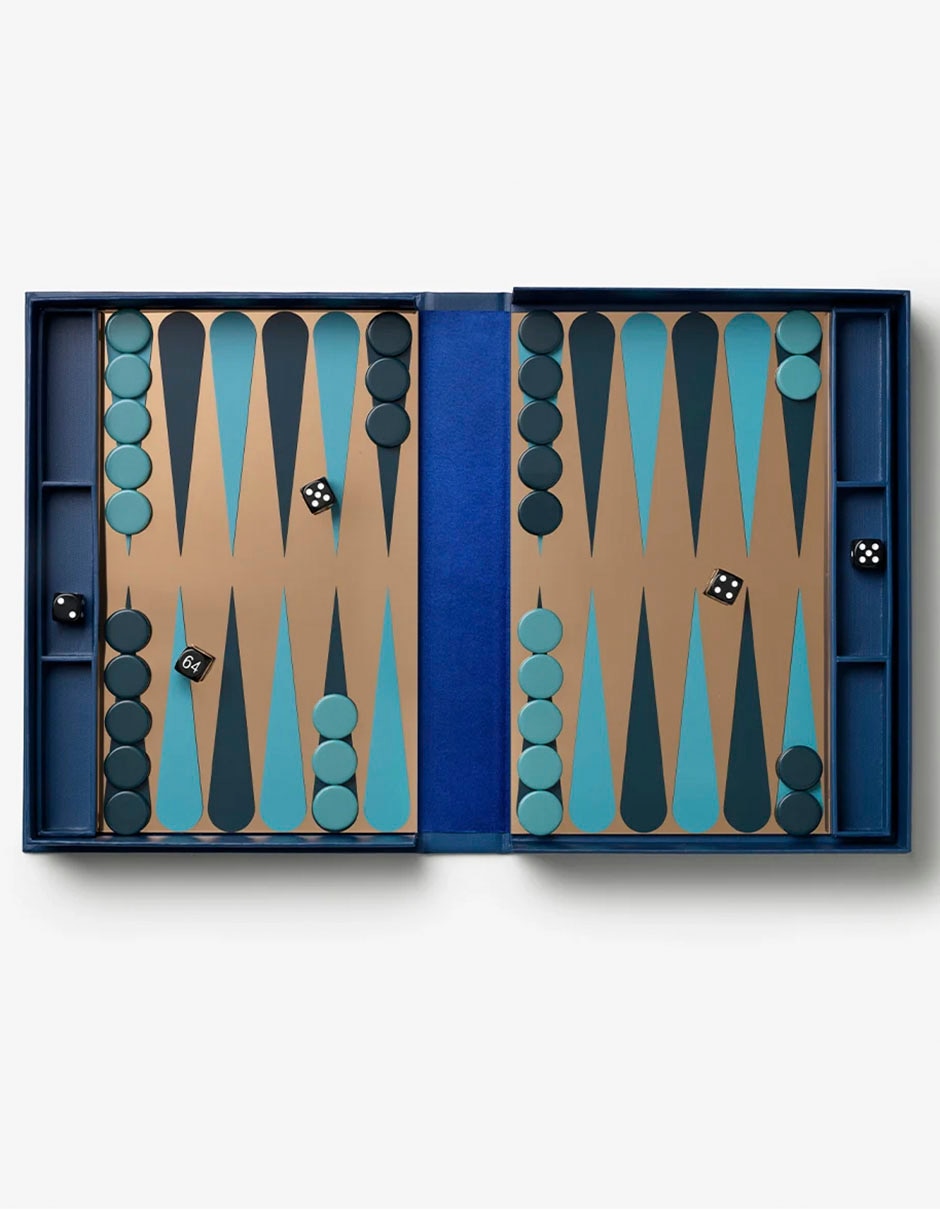 Caja decorativa con set backgammon mirro rectangular