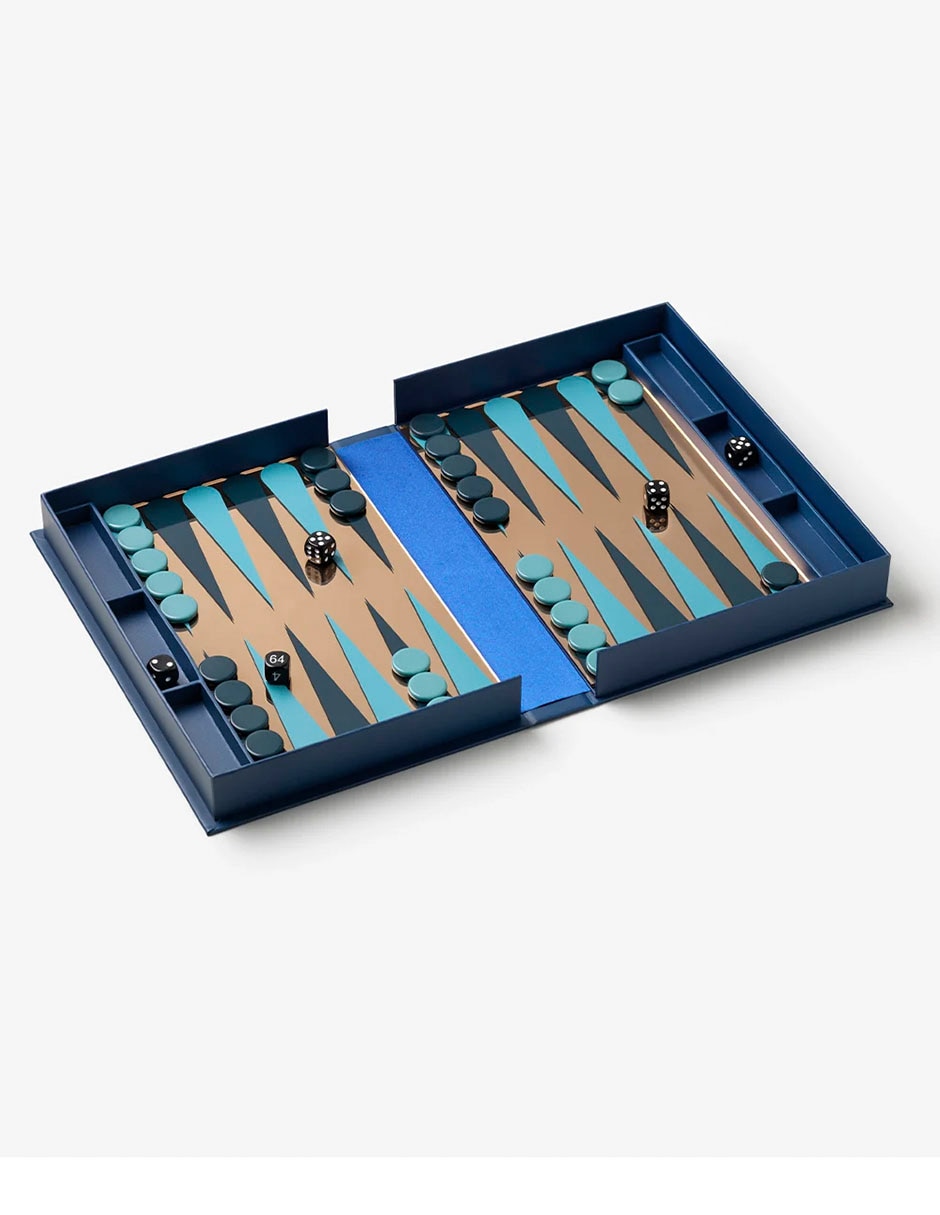 Caja decorativa con set backgammon mirro rectangular 4