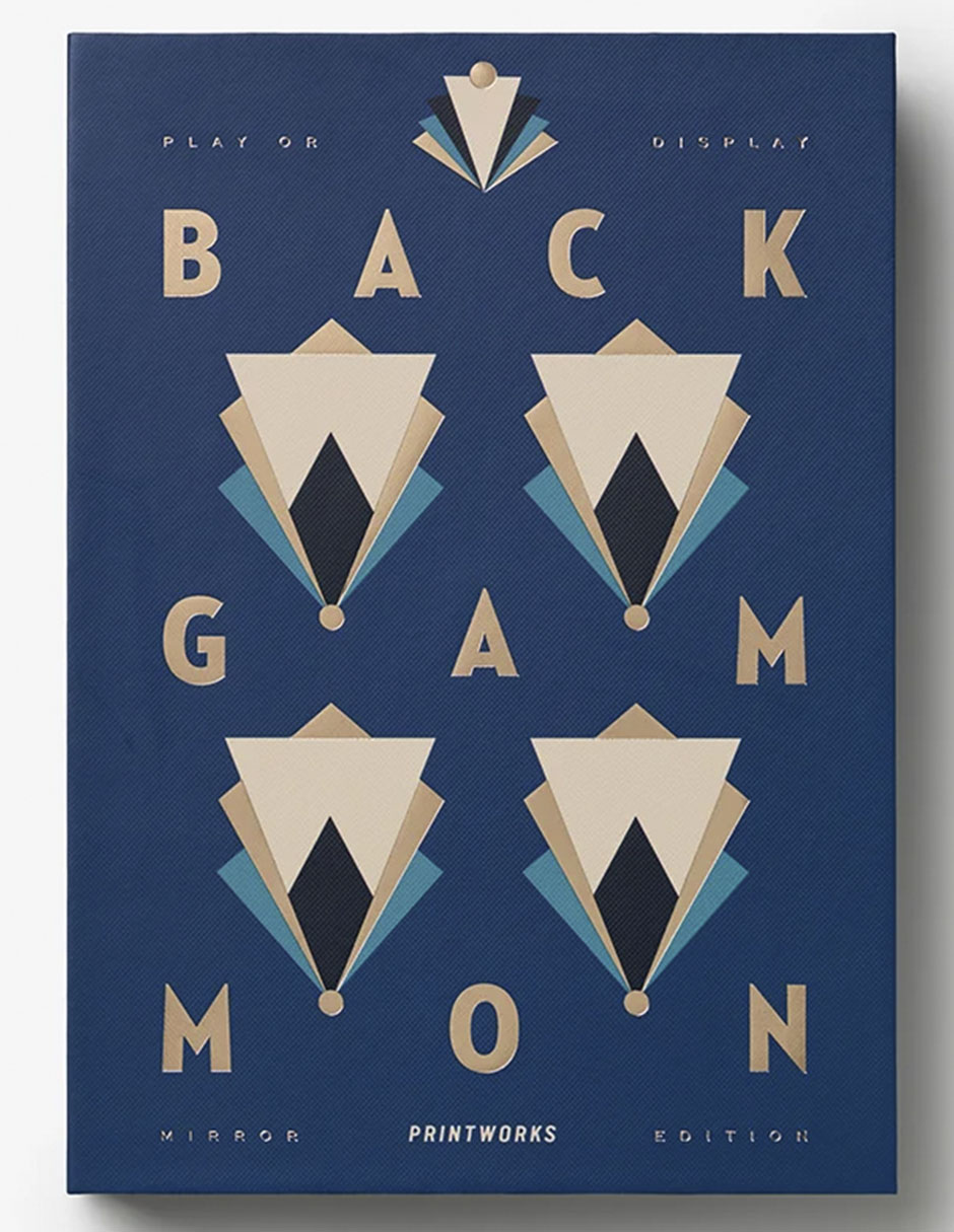 Caja decorativa con set backgammon mirro rectangular 3