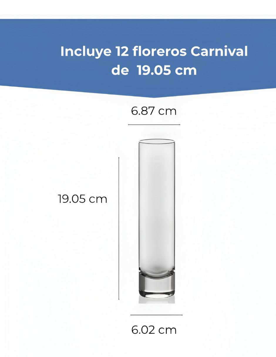 Set florero de vidrio