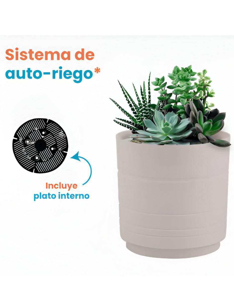 Set maceta de plástico con sistema automático de riego