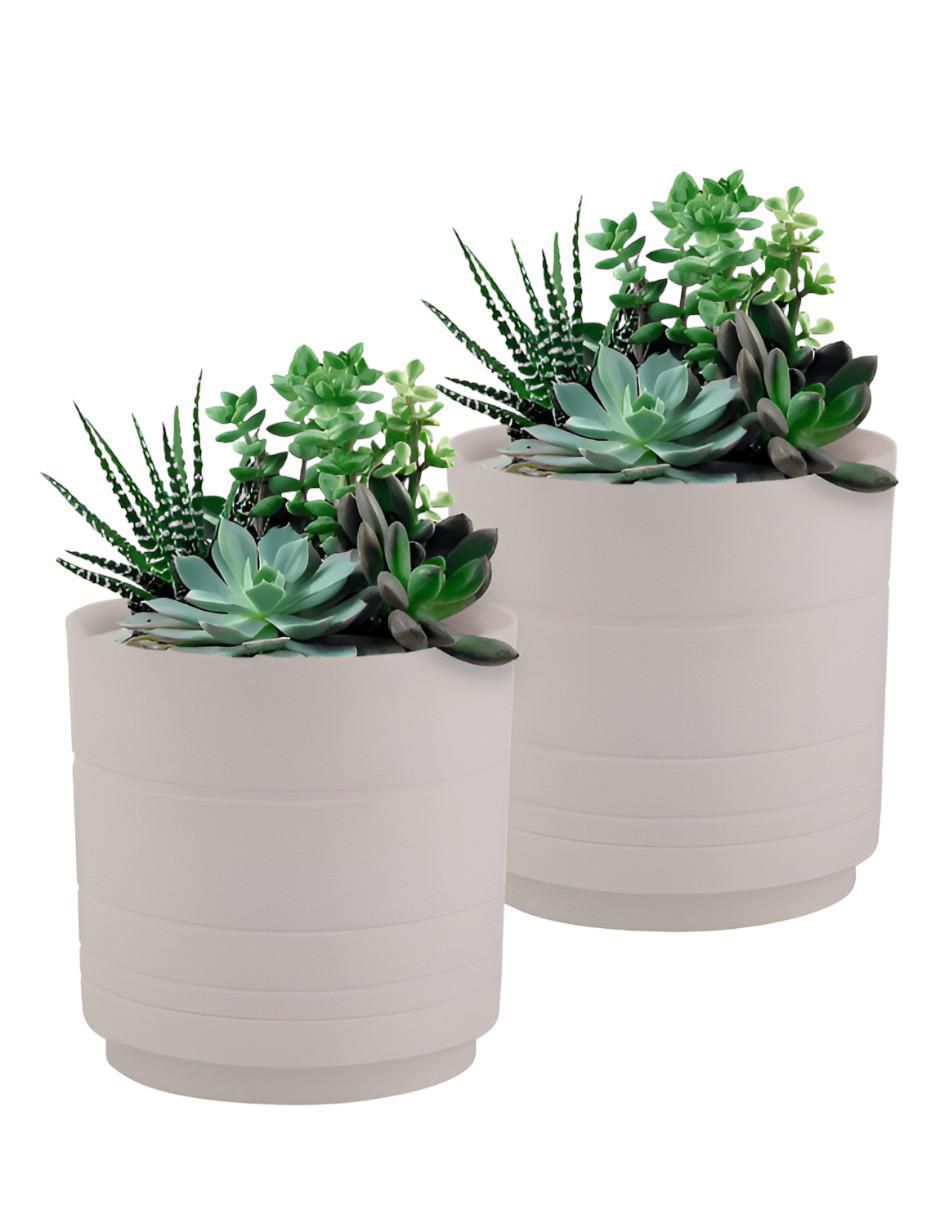Set maceta de plástico con sistema automático de riego