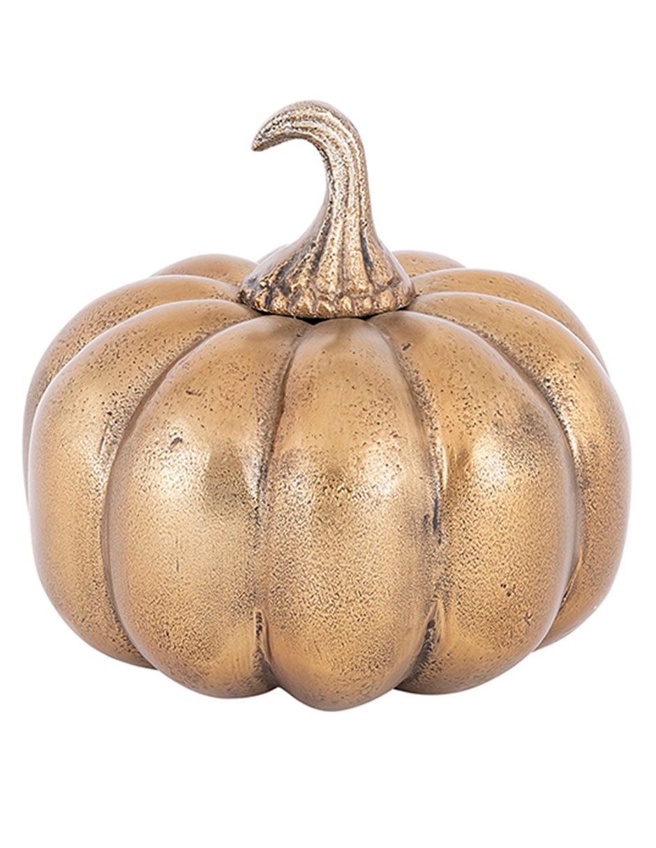 Figura decorativa de calabaza ecos de otoño de aluminio