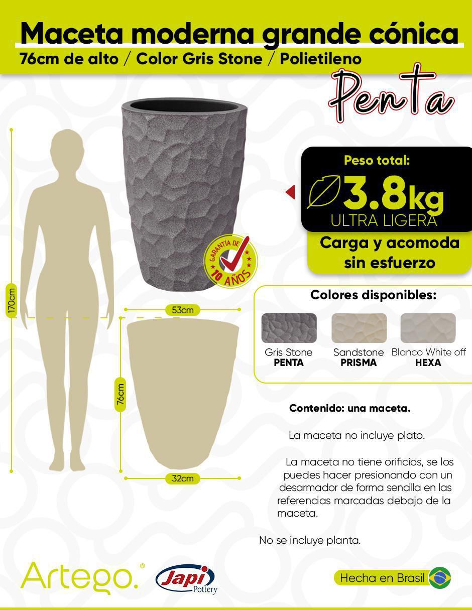 Maceta Ultra Ligera Japi de polietileno 7