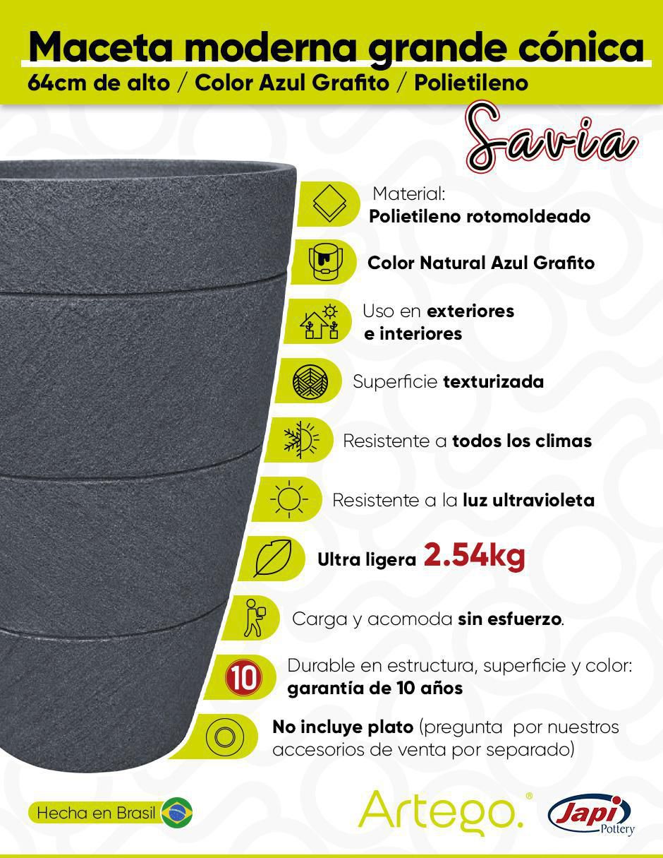 Maceta Ultra Ligera Japi de polietileno 3
