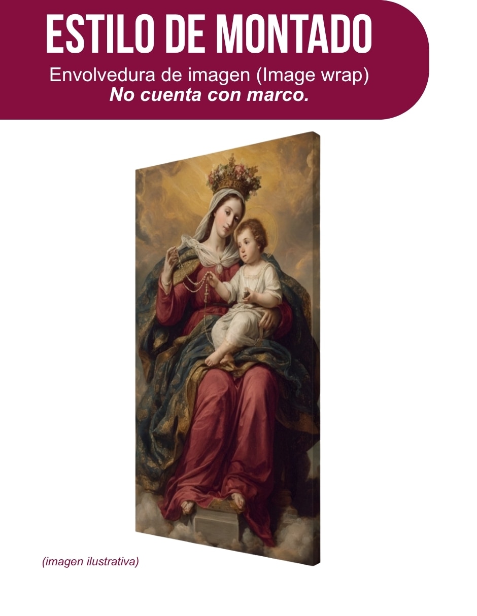 Cuadro Vírgen del Rosario técnica impresión Religioso 2