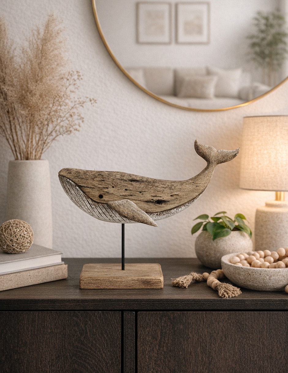 Escultura de Ballena de Madera 5