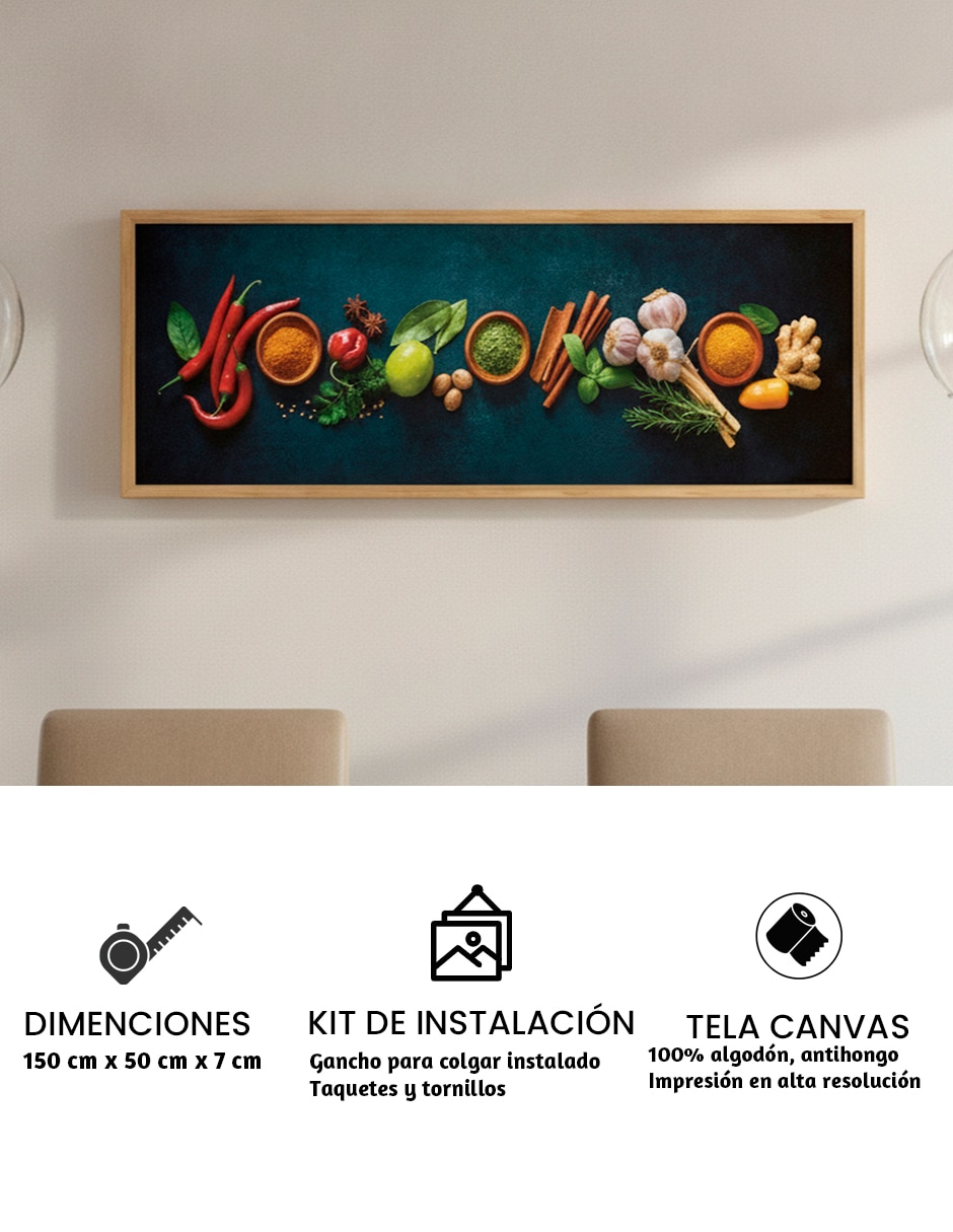 Cuadro comedor especias técnica impresión 3