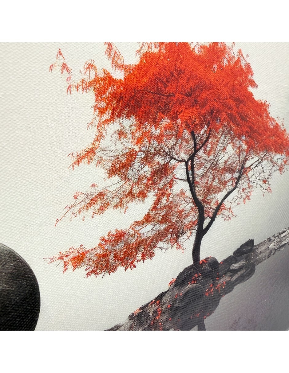 Cuadro decorativo Árbol Rojo En Lienzo/Canvas Con Bastidor De Madera técnica impresión Animales