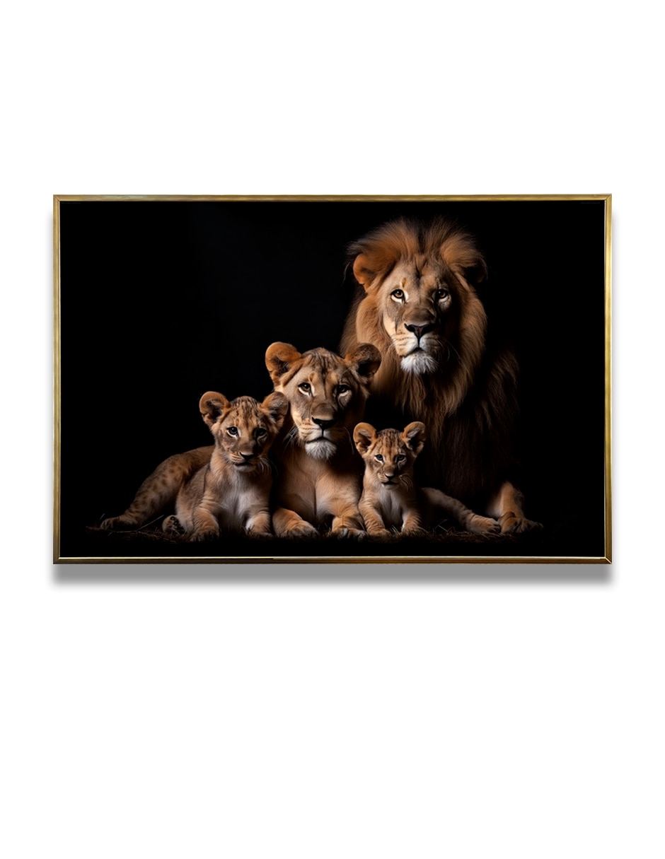 Cuadro decorativo leones de la selva calidad pre técnica impresión