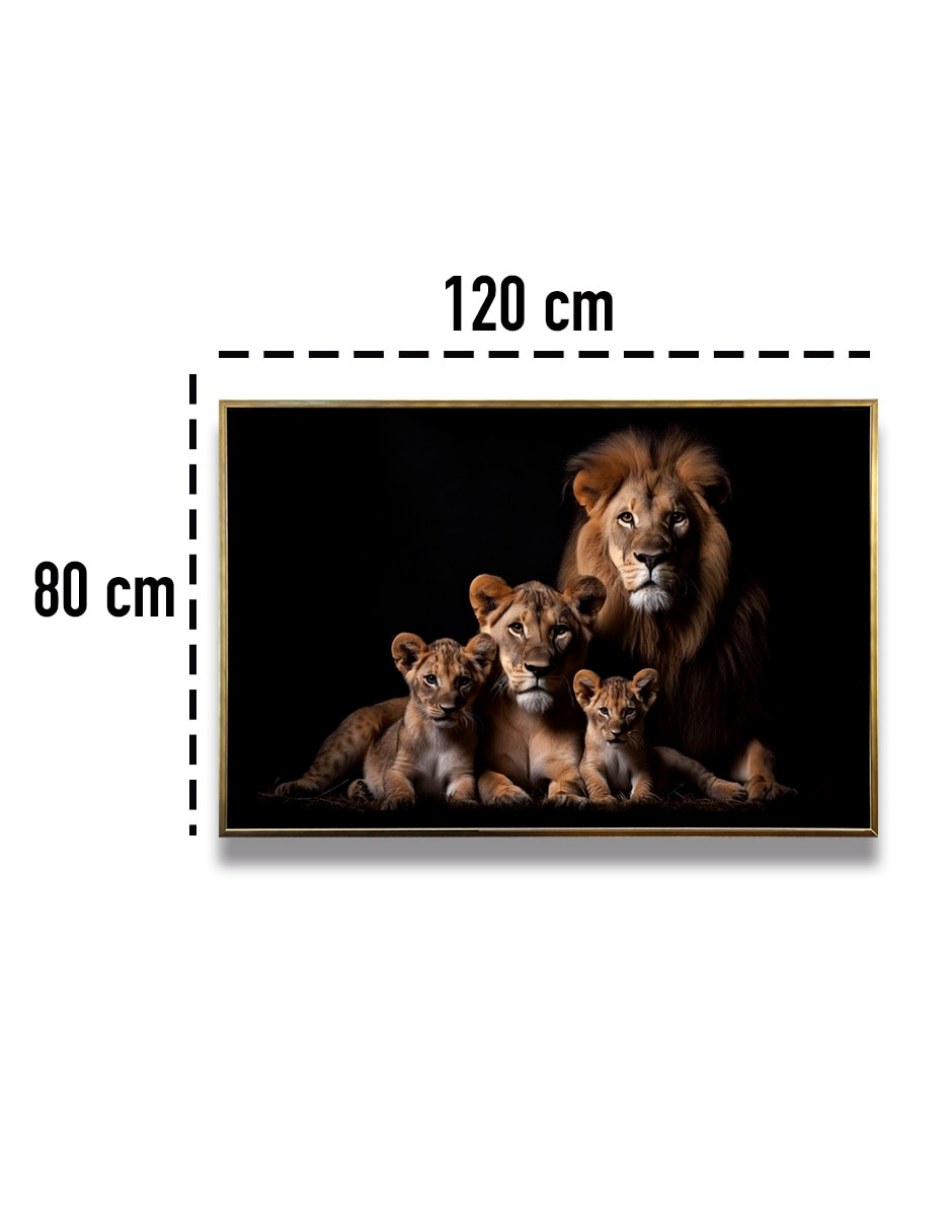 Cuadro decorativo leones de la selva calidad pre técnica impresión 10