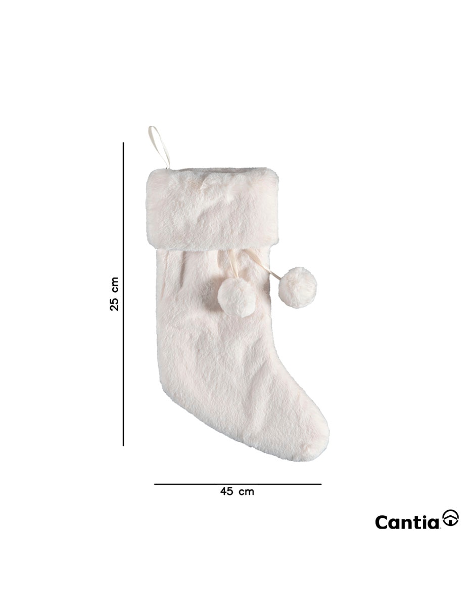 Bota navideña blanca estampado navideño 3