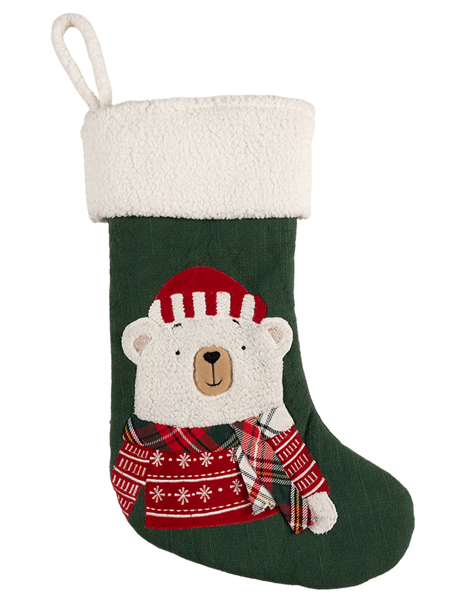 Bota navideña oso polar estampado navideño