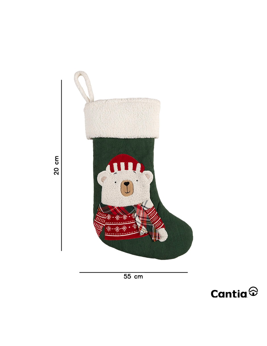 Bota navideña oso polar estampado navideño 4