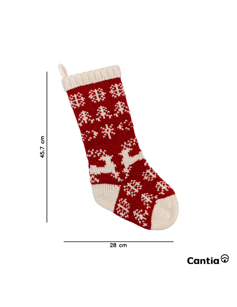 Bota navideña candy cane estampado navideño 4