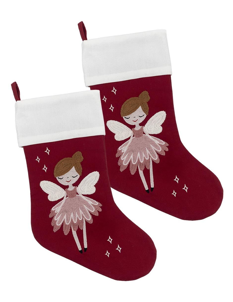 Bota navideña hada estampado navideño Bota navideña hada estampado navideño