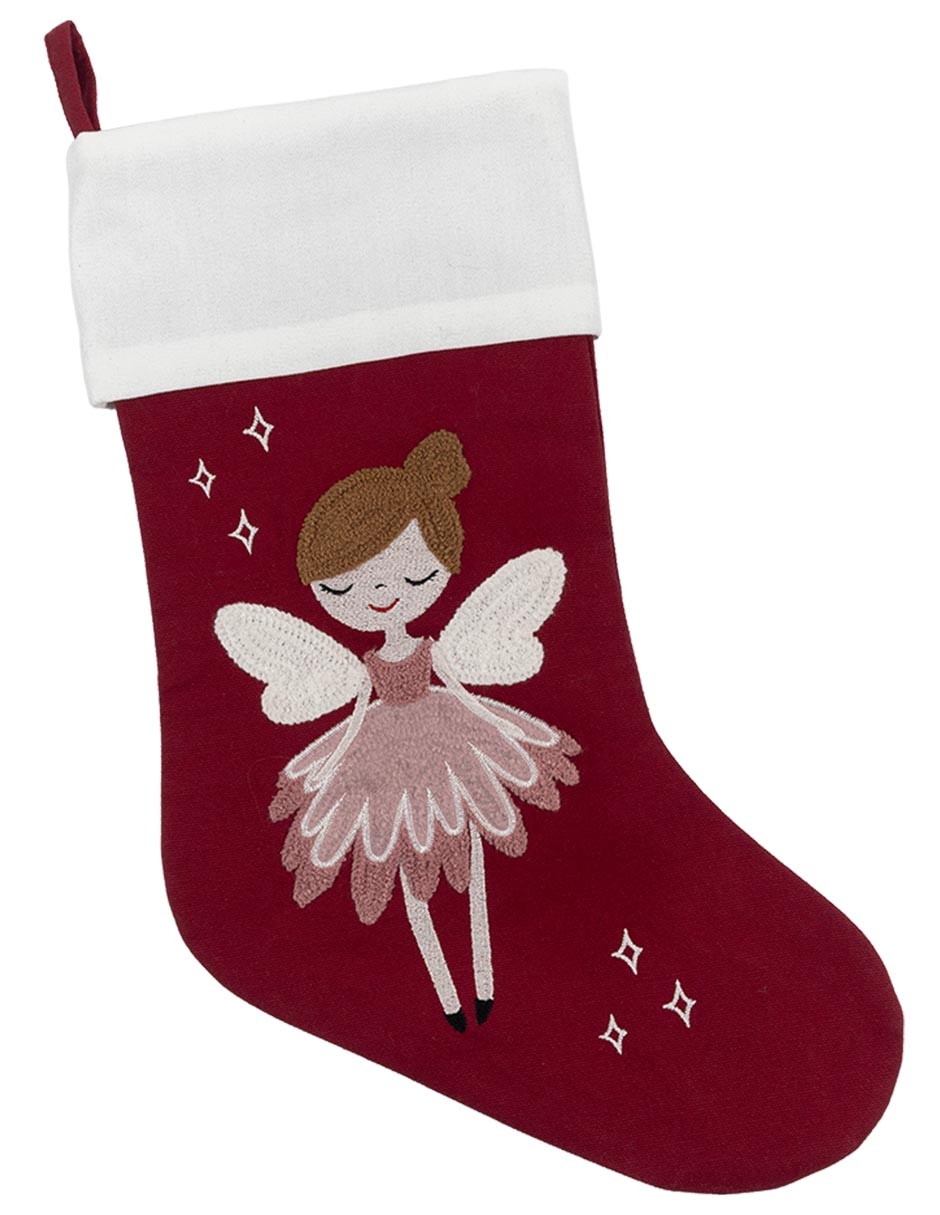 Bota navideña hada estampado navideño 2