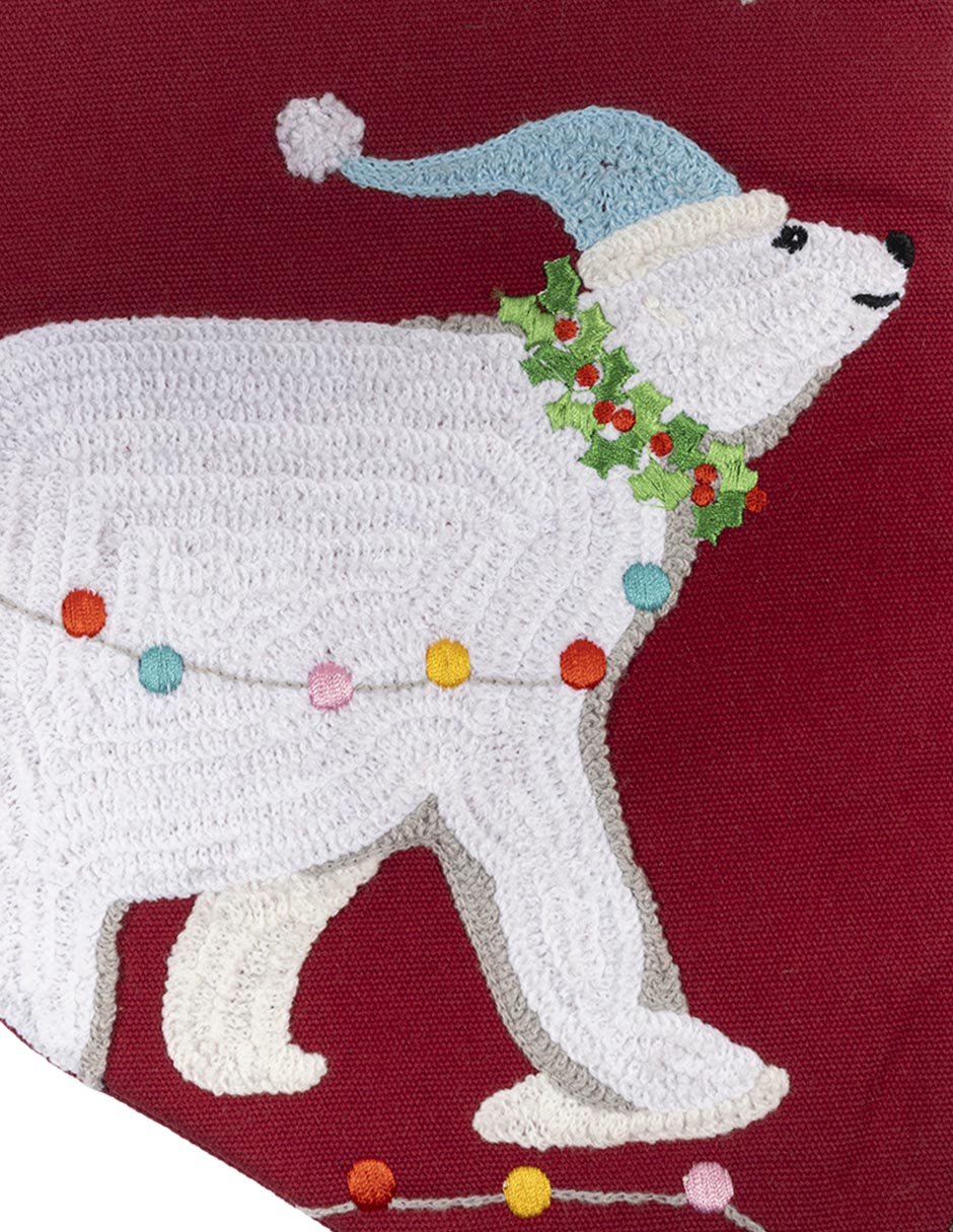 Bota navideña oso estampado navideño 2