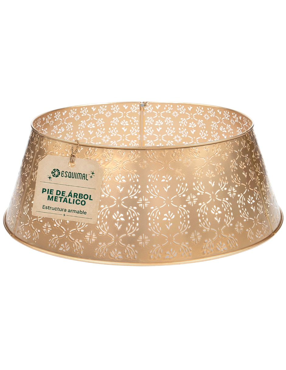 Pie de árbol perforado galvanizado navideño