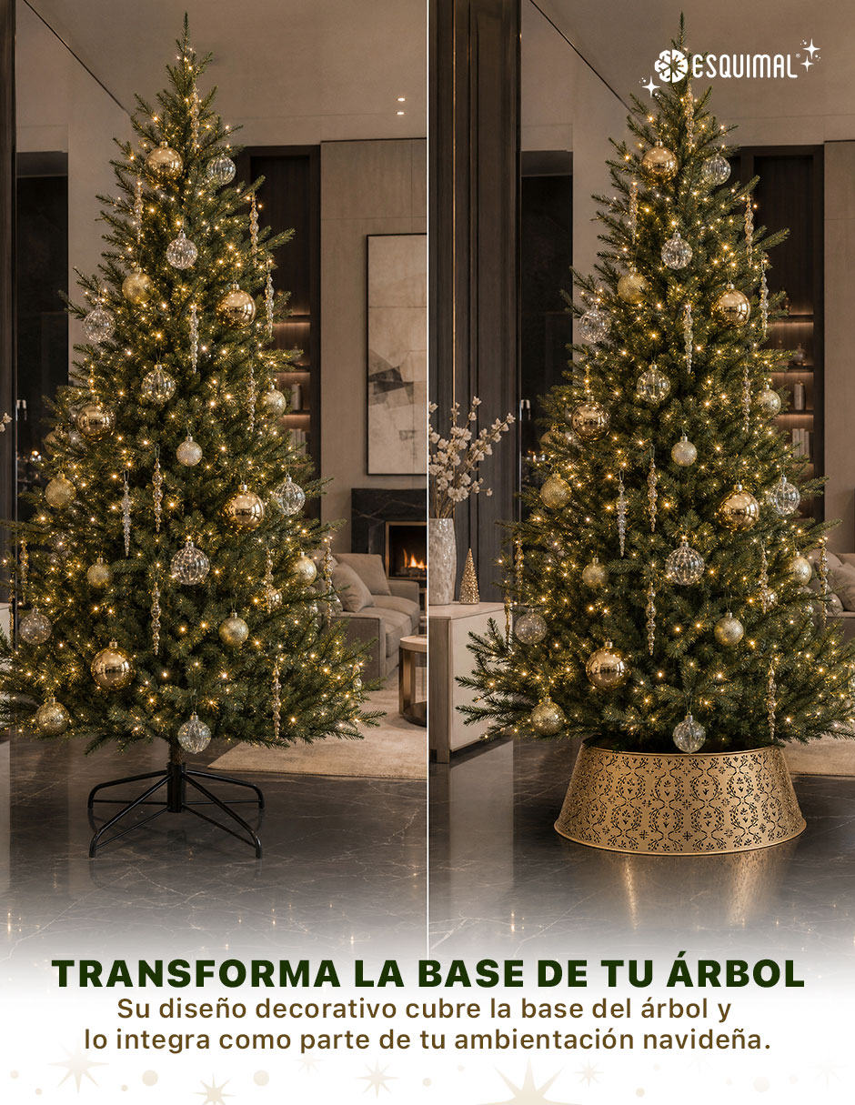 Pie de árbol perforado galvanizado navideño 4