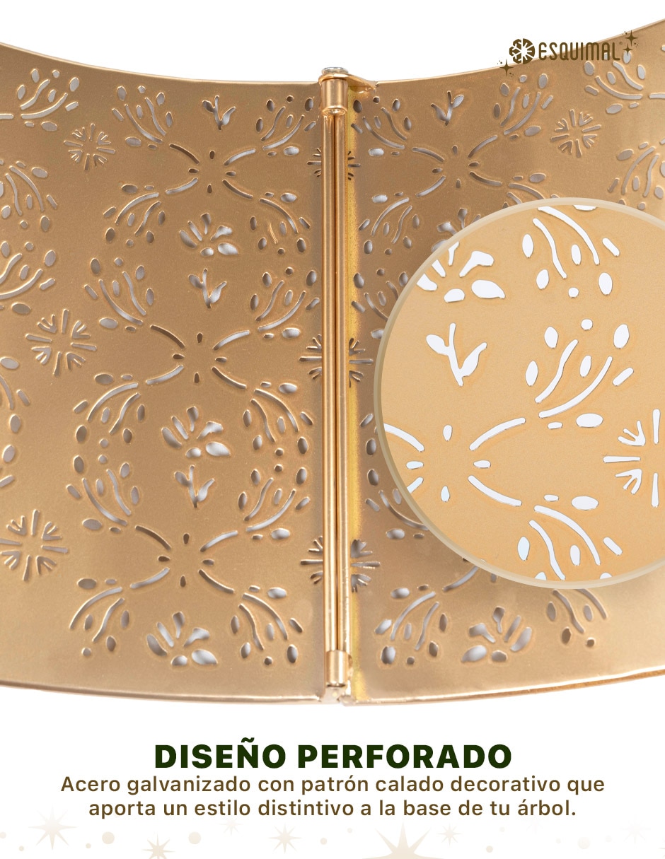 Pie de árbol perforado galvanizado navideño 2