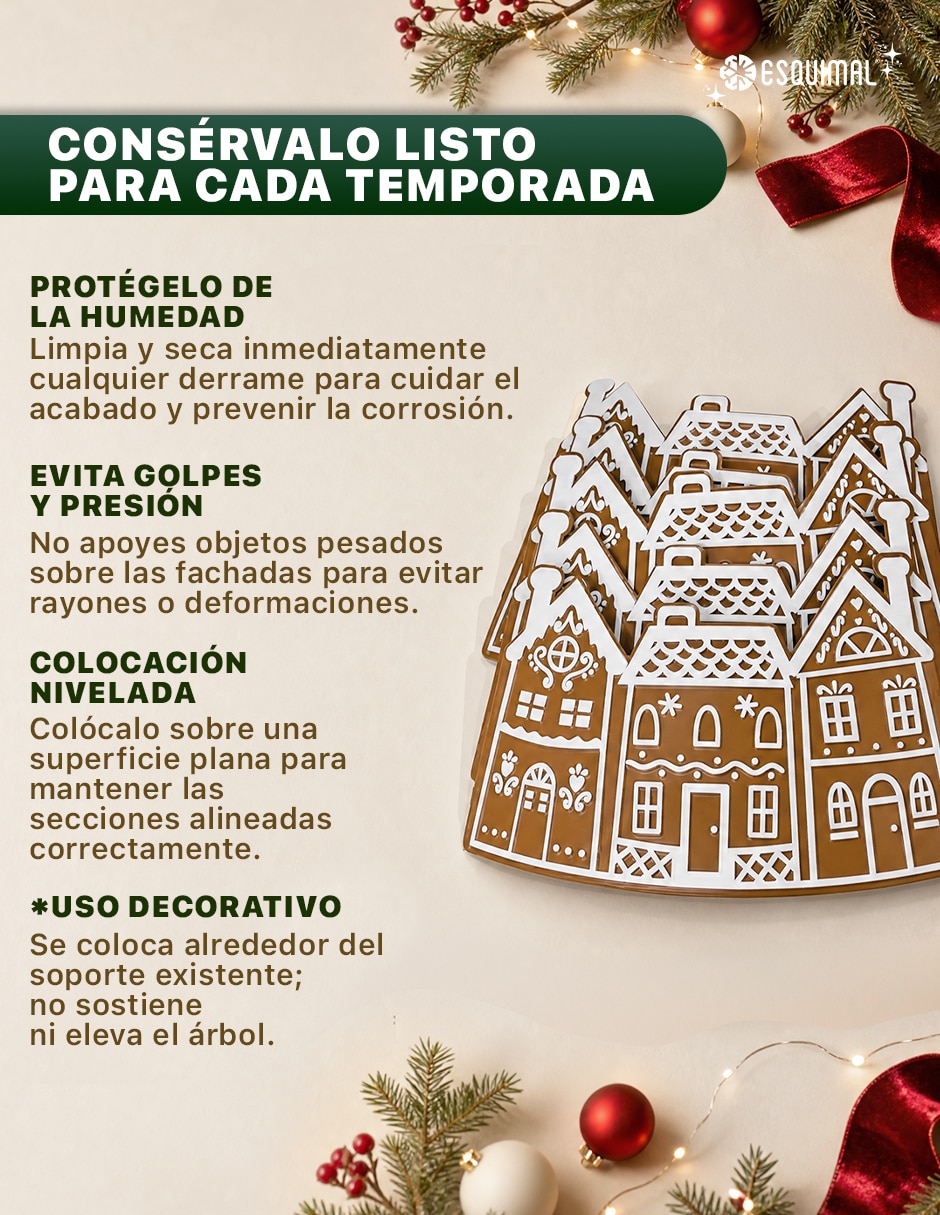 Pie de árbol relieve navideño 8