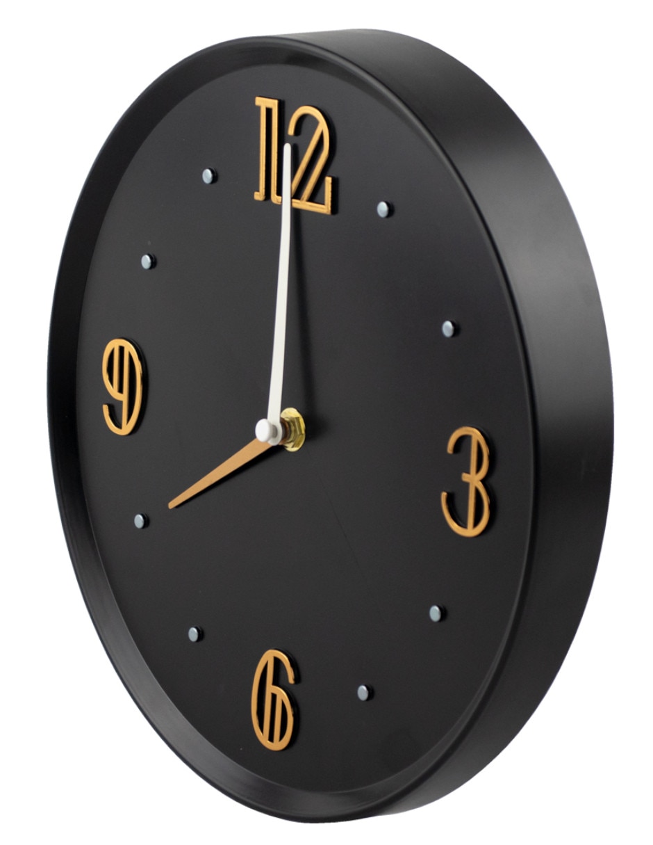 Reloj de pared cuarzo black de plástico 2