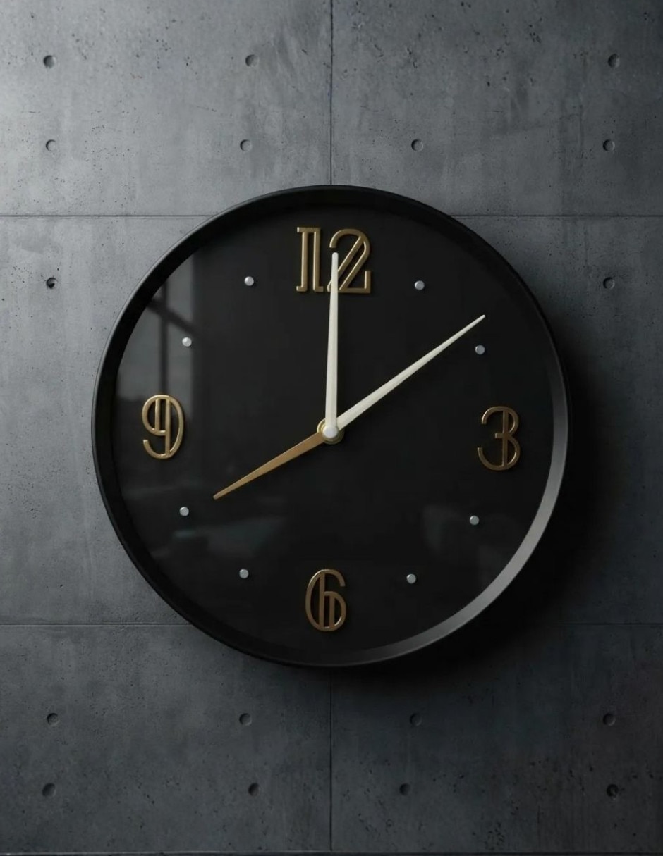 Reloj de pared cuarzo black de plástico 4