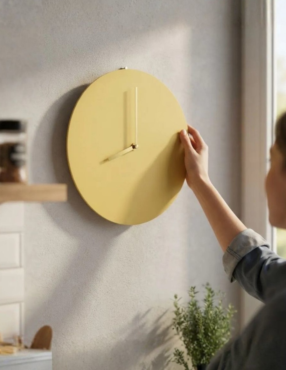 Reloj de pared minimal yellow de plástico 3