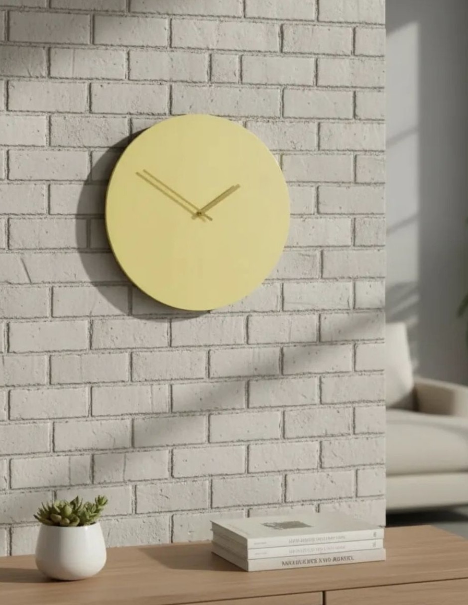 Reloj de pared minimal yellow de plástico 5
