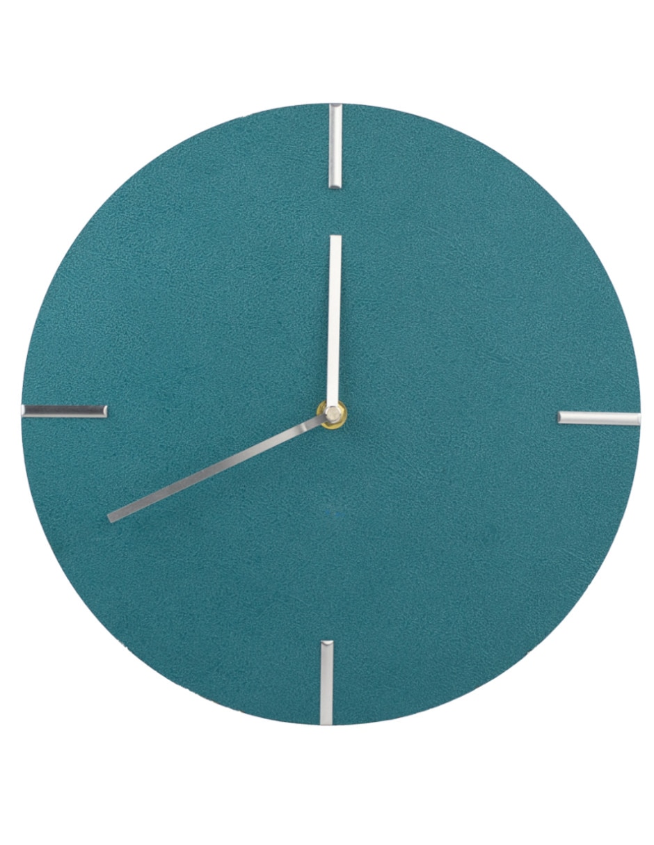 Reloj de pared minimal turquesa de plástico