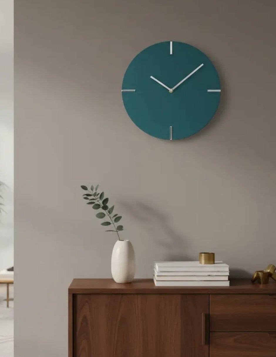 Reloj de pared minimal turquesa de plástico 3