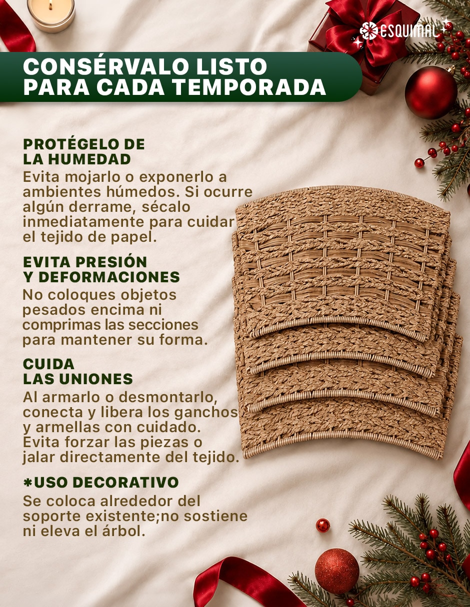Pie de árbol Trenzado Estilo Ratán estampado Ninguno 7