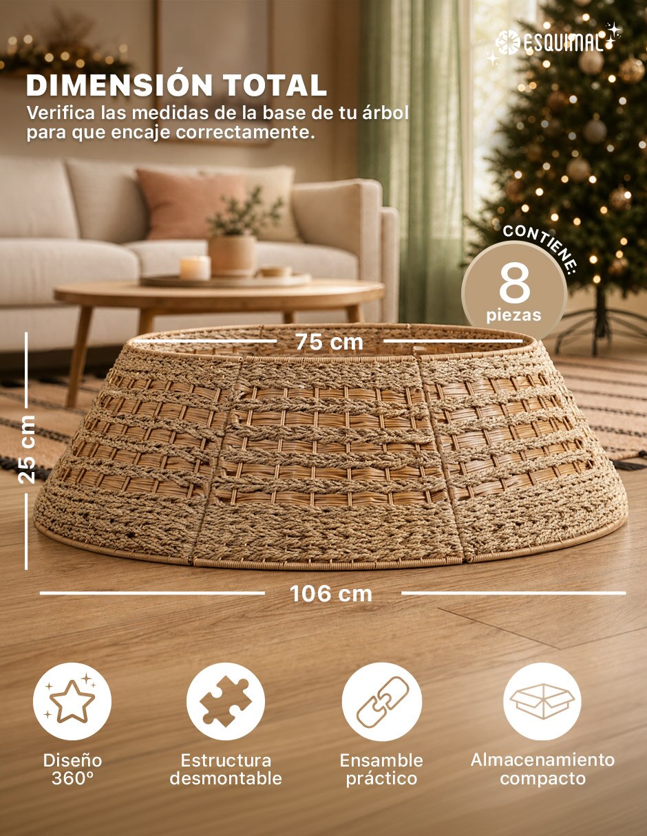 Pie de árbol Trenzado Estilo Ratán estampado Ninguno 9