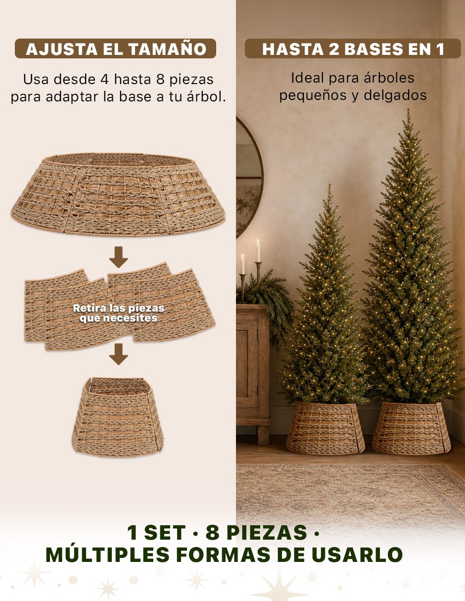 Pie de árbol Trenzado Estilo Ratán estampado Ninguno 6