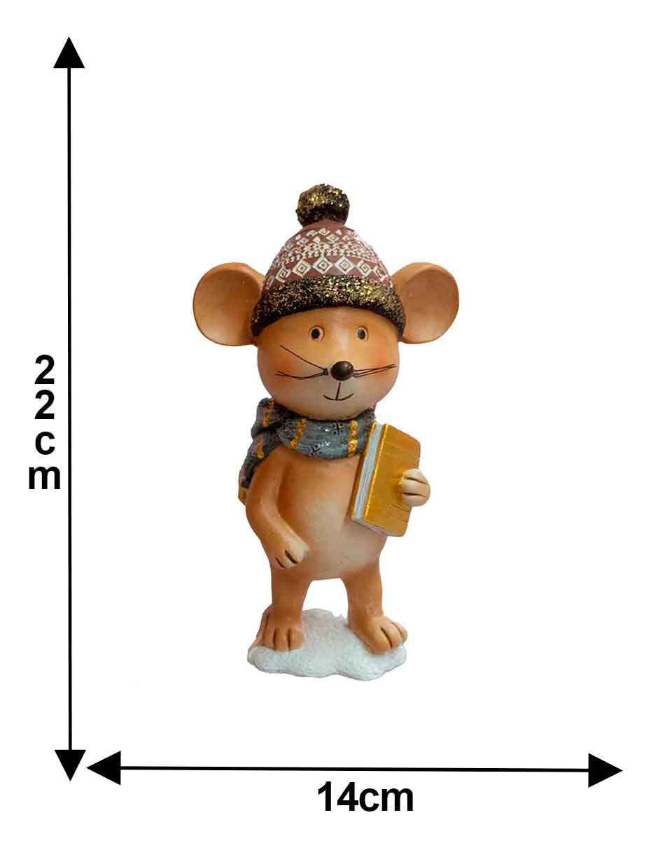 Figura de Ratón Navidad de Resina 3