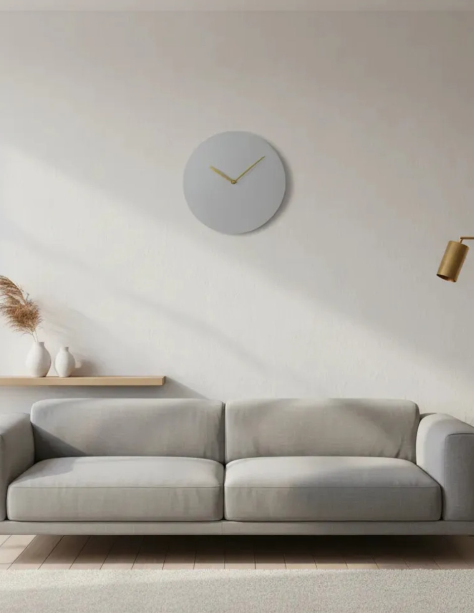 Reloj de pared MINIMALISTA GRIS de Plástico 4