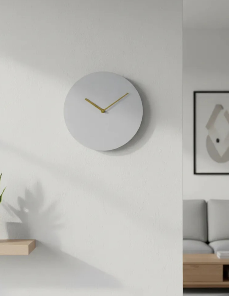 Reloj de pared MINIMALISTA GRIS de Plástico 5