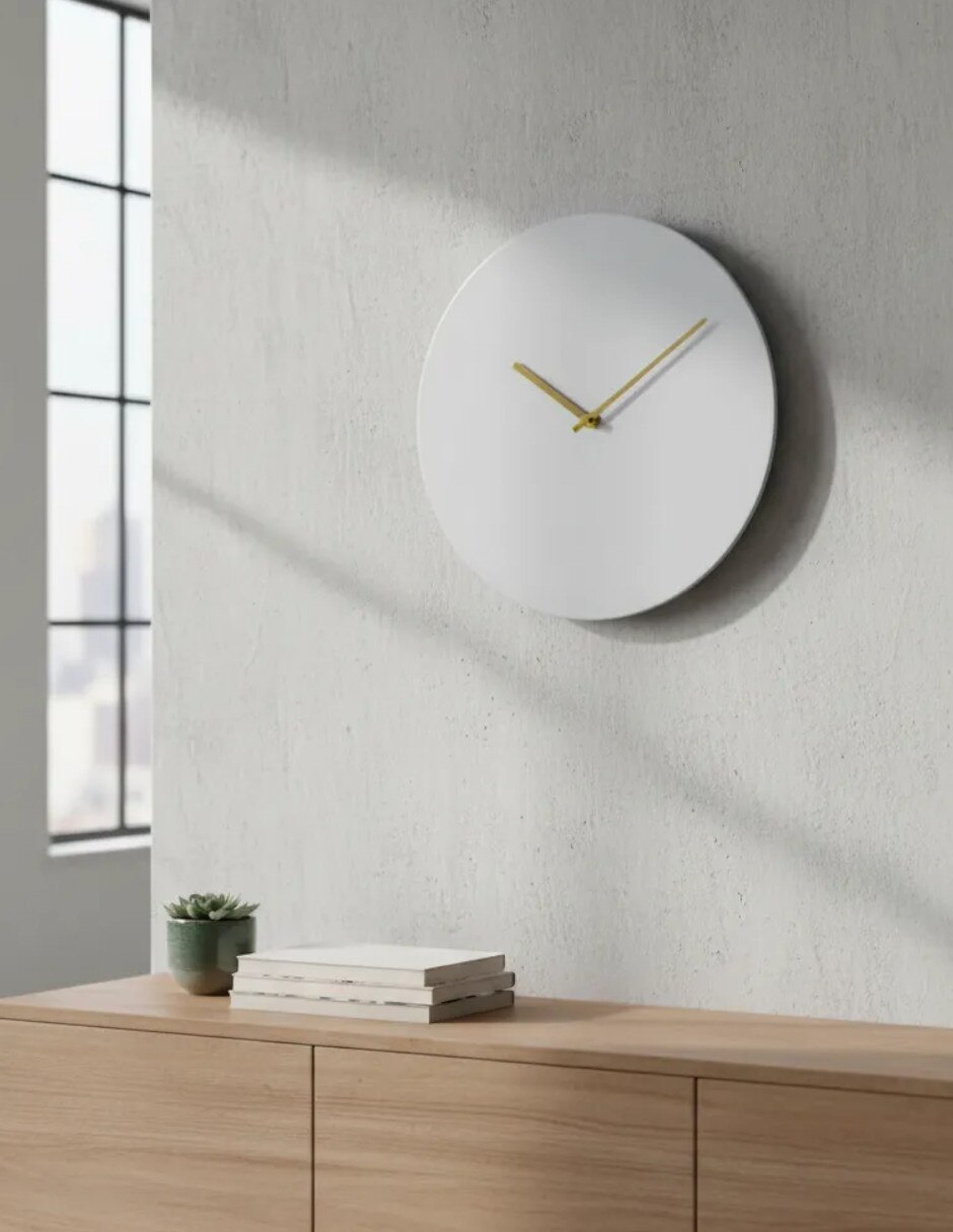 Reloj de pared MINIMALISTA GRIS de Plástico 6