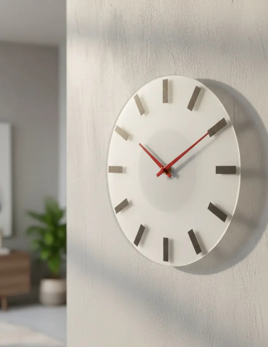 Reloj de pared MINIMALISTA ROJA de Plástico 5