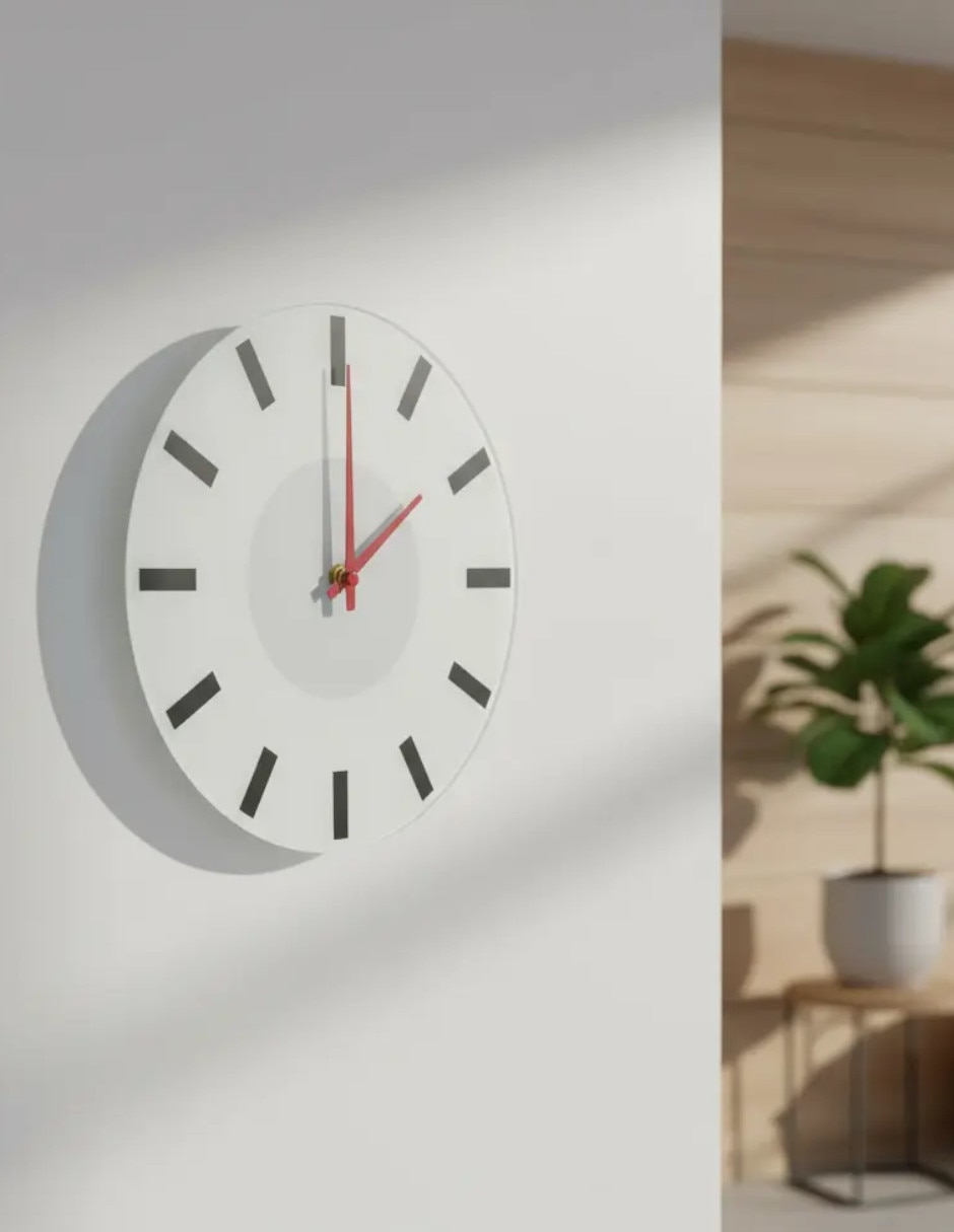 Reloj de pared MINIMALISTA ROJA de Plástico 6